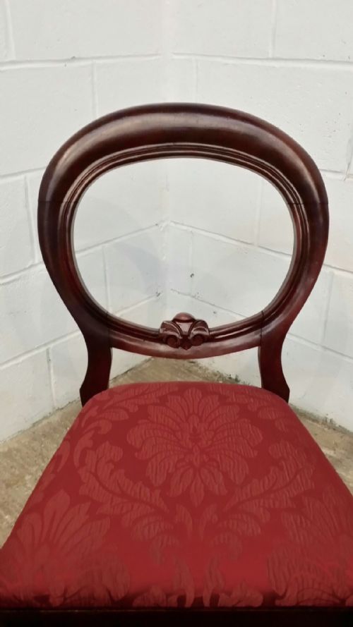 fig 2. ANTIQUE SET OF SIX VICTORIAN MAHOGANY BALLOON BACK DINING CHAIRS C1880