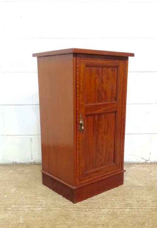fig 1. ANTIQUE EDWARDIAN INLAID MAHOGANY BEDSIDE CABINET C1900