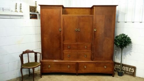 Antique Mahogany Triple Wardrobe by Liberty & Co C1910