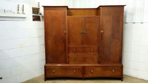 fig 2. ANTIQUE MAHOGANY TRIPLE WARDROBE BY LIBERTY & CO C1910