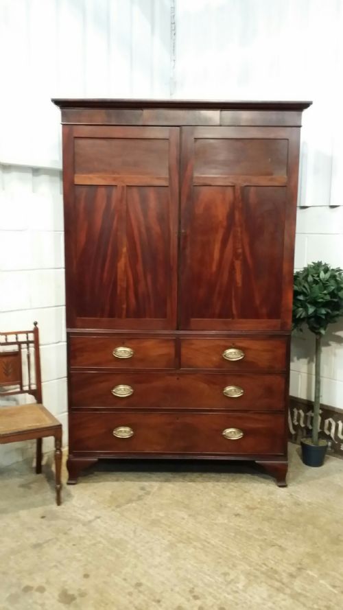 Antique Regency Mahogany Clothes Press C1820