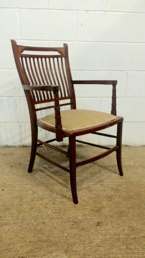 fig 1. ANTIQUE PAIR OF MAHOGANY EDWARDIAN LIBRARY CHAIRS C1900