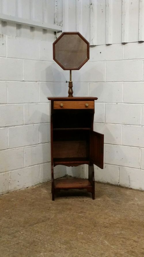 fig 2. ANTIQUE EDWARDIAN MAHOGANY GENTS SHAVING STAND CABINET C1900