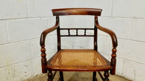 fig 2. ANTIQUE PAIR REGENCY BERGERE ELBOW CHAIRS C1820