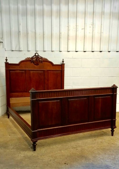 fig 1. ANTIQUE 19TH CENTURY FRENCH NAPOLEON 111 OAK DOUBLE BED C1870