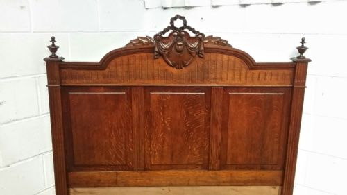 fig 2. ANTIQUE 19TH CENTURY FRENCH NAPOLEON 111 OAK DOUBLE BED C1870