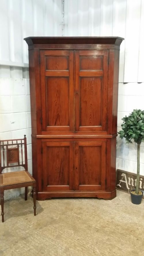 Antique Regency Full Height Pitch Pine Corner Cabinet C1820