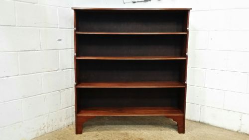 fig 1. ANTIQUE EDWARDIAN MAHOGANY WATERFALL OPEN BOOKCASE C1900