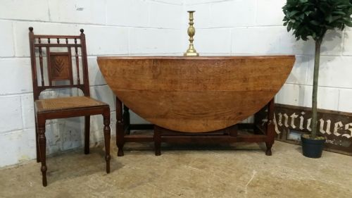 Antique Period  Joined Oak Plank Top Gate Leg Dining Table C1780