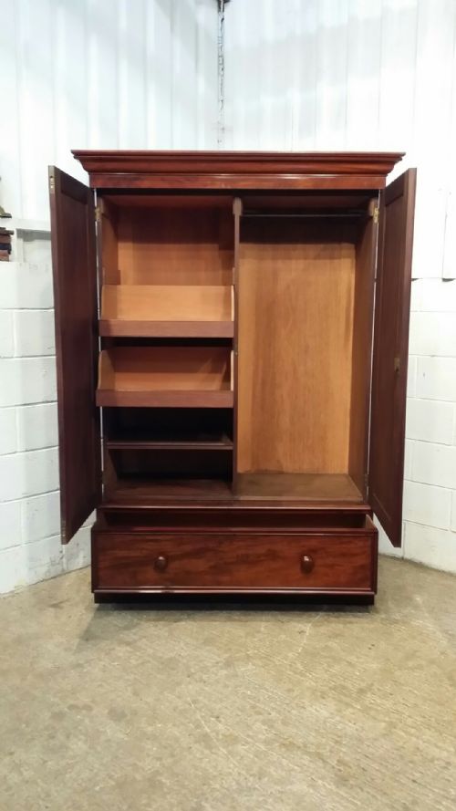 fig 2. ANTIQUE EARLY VICTORIAN MAHOGANY DOUBLE WARDROBE C1840