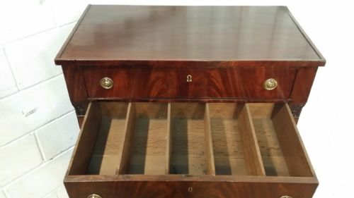 fig 2. ANTIQUE FRENCH NAPOLEON 111 MAHOGANY TALL CHEST OF DRAWERS C1870