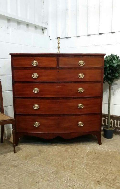 Antique Regency Mahogany Bow Front Chest of Drawers C1820