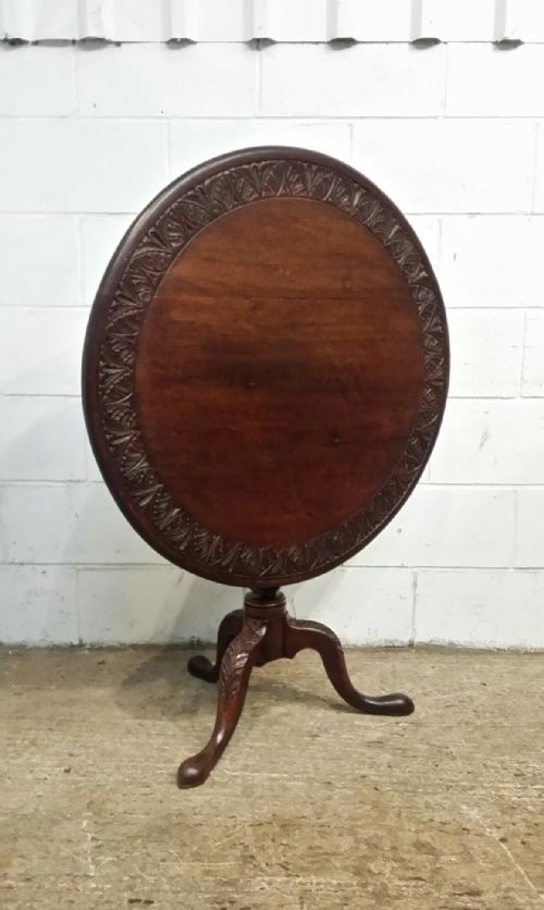 fig 1. ANTIQUE GEORGIAN PERIOD OAK TILT TOP TEA TABLE C1780