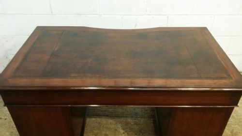 fig 1. ANTIQUE EDWARDIAN MAHOGANY TWIN PEDESTAL LEATHER TOP DESK C1900