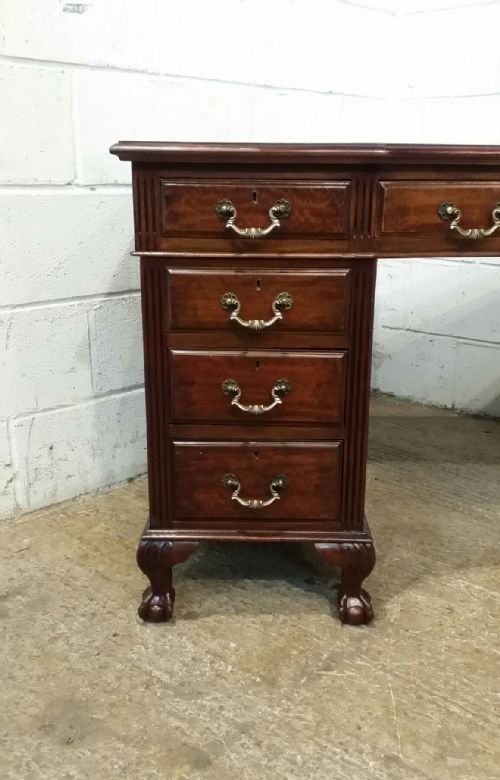fig 2. ANTIQUE EDWARDIAN MAHOGANY TWIN PEDESTAL LEATHER TOP DESK C1900