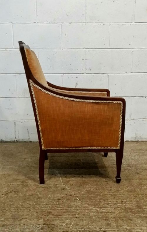 fig 1. ANTIQUE PAIR EDWARDIAN MAHOGANY FRAMED ARMCHAIRS C1900