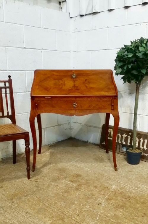 Antique French Walnut Ladies Bureau with Gilt Mounts C1920.