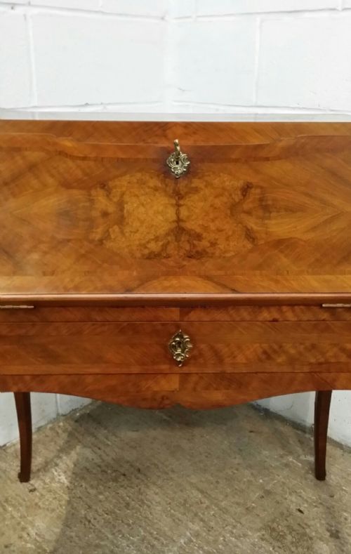 fig 2. ANTIQUE FRENCH WALNUT LADIES BUREAU WITH GILT MOUNTS C1920.