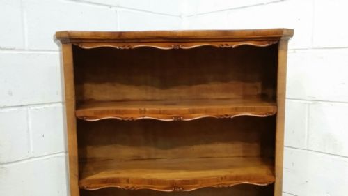 fig 2. ANTIQUE FRENCH WALNUT SERPENTINE SHAPED OPEN BOOKCASE C1920