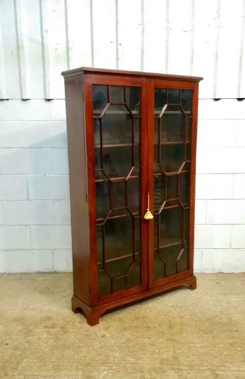fig 1. ANTIQUE REGENCY MAHOGANY ASTRAGAL GLAZED BOOKCASE C1820