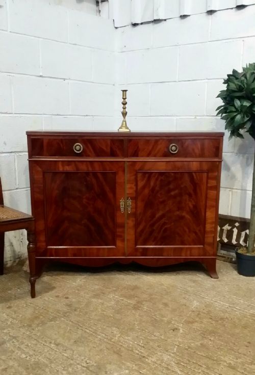 Antique Regency Flamed Mahogany Narrow Sideboard C1920