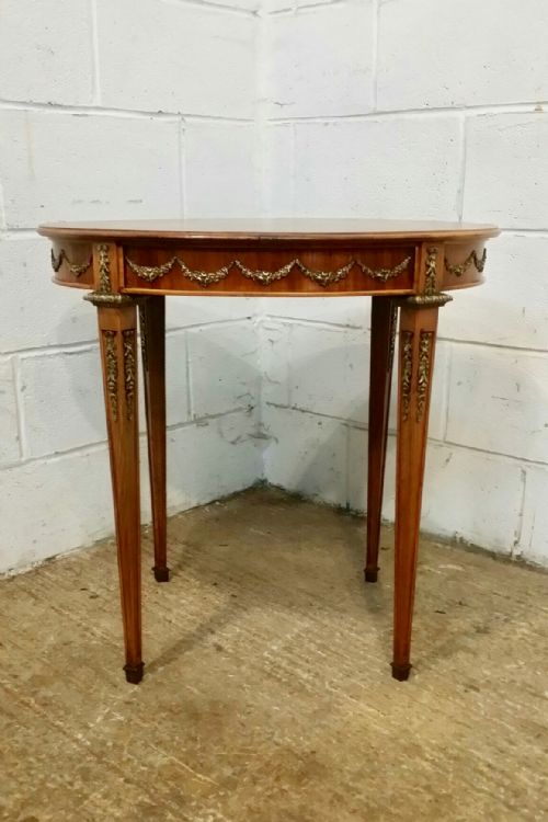 Antique Italian Inlaid Walnut & Mahogany and Gilt Occasional Table C1920