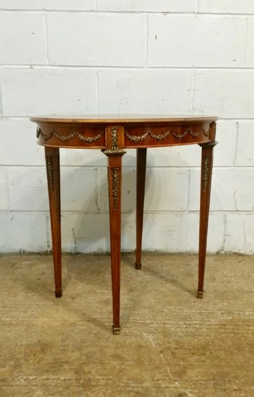 fig 2. ANTIQUE ITALIAN INLAID WALNUT & MAHOGANY AND GILT OCCASIONAL TABLE C1920