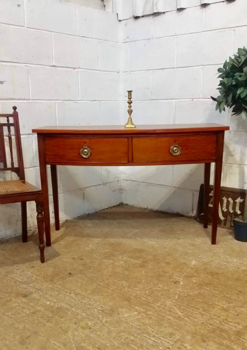 Antique Edwardian Mahogany Bow Front Side Sofa Table C1900