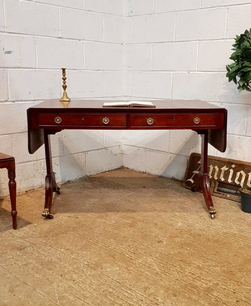 Antique Regency Mahogany Drop Leaf Sofa Side Table C1820