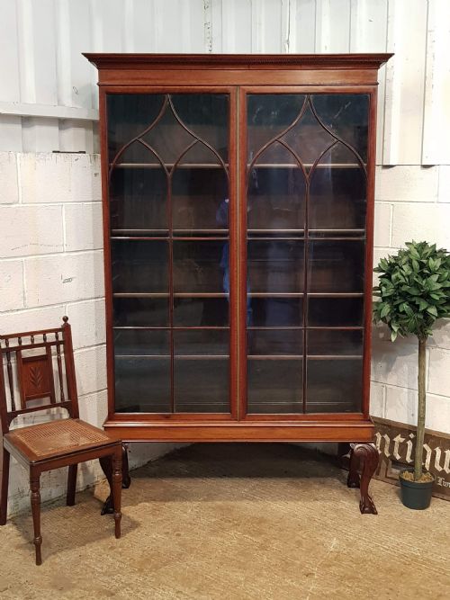 Antique Regency Tall Mahogany Glazed Bookcase C1820
