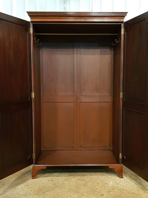 fig 2. ANTIQUE EDWARDIAN REGENCY MAHOGANY DOUBLE WARDROBE C1900