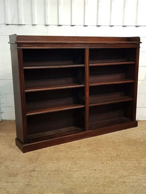 fig 1. ANTIQUE LARGE VICTORIAN OAK OPEN BOOKCASE C1880