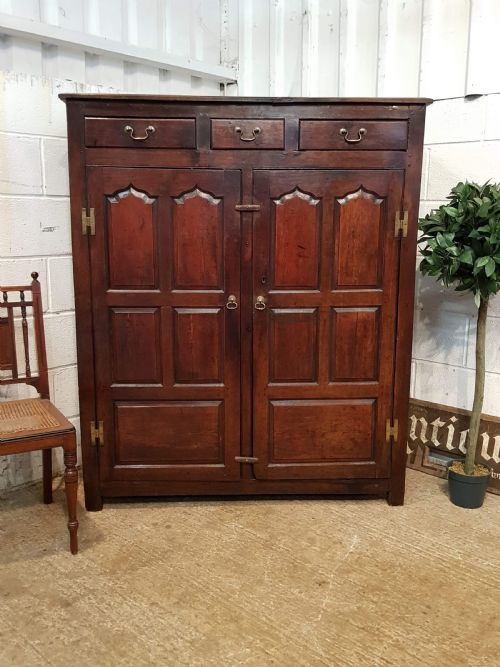 Antique Georgian Period Country Joined Oak Cupboard C1740