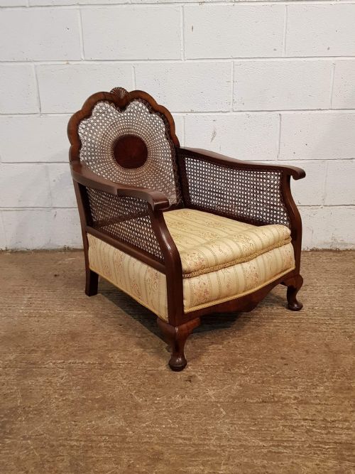 fig 1. ANTIQUE PAIR FRENCH BERGER WALNUT ARMCHAIRS C1900