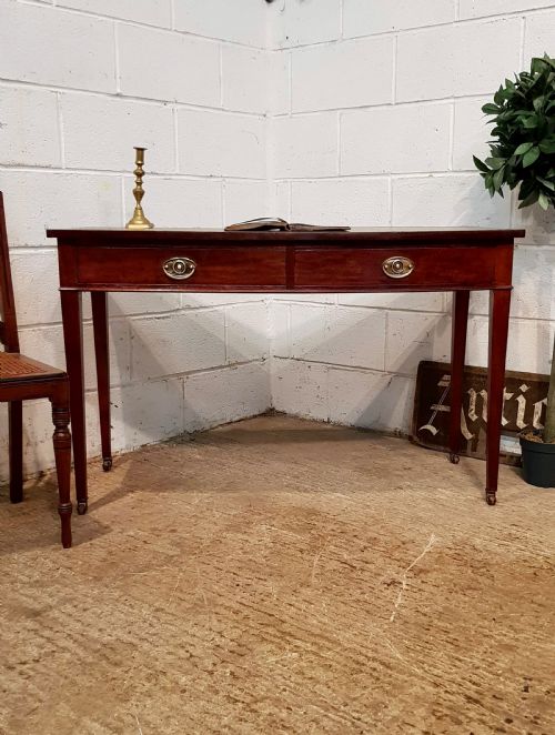 Antique Late Victorian Regency Style Mahogany Leather Top Bow Front Writing Table C1890