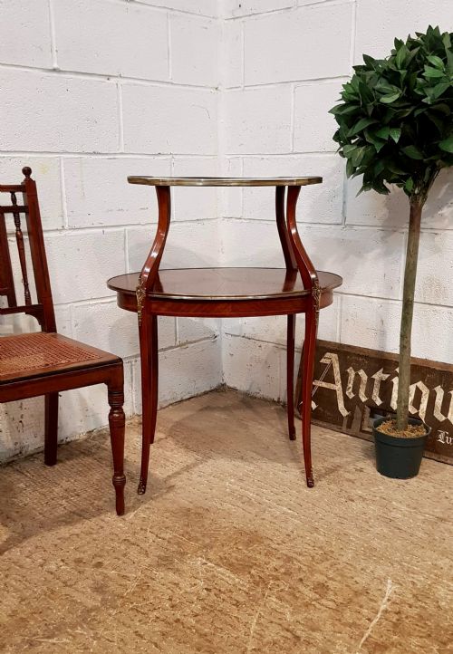 Antique French Mahogany & Gilt Inlaid Etagere Table with Superb Sunburst C1900