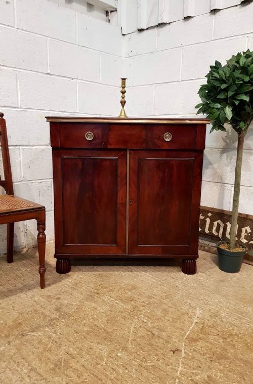 Antique Small Regency Cuban Mahogany Side Cabinet with  Brass Gilt Fittings C1820