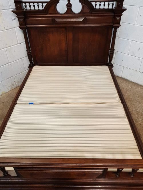 fig 2. ANTIQUE FRENCH NAPOLEON 111 OAK DOUBLE BED C1880