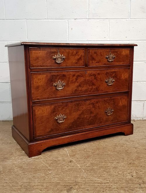 fig 2. ANTIQUE LATE VICTORIAN BURR WALNUT CHEST OF DRAWERS C1880