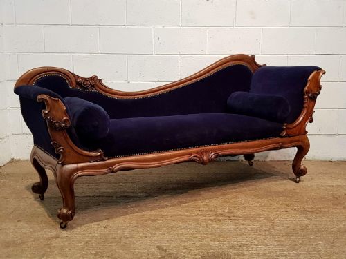 Antique Victorian Double End Mahogany Chaise Longue C1860