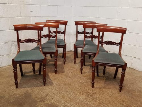 Antique Set Six William 1v Mahogany Dining Chairs C1830