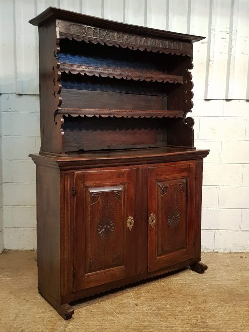 fig 1. ANTIQUE 18TH CENTURY FRENCH PROVINCIAL JOINED OAK DRESSER C1771