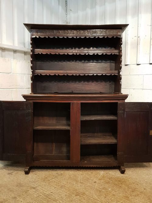 fig 2. ANTIQUE 18TH CENTURY FRENCH PROVINCIAL JOINED OAK DRESSER C1771