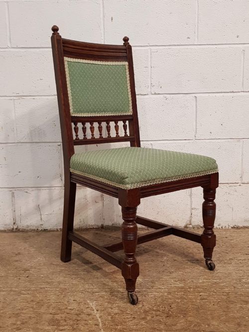 fig 1. ANTIQUE SET SIX VICTORIAN OAK DINING CHAIRS C1880