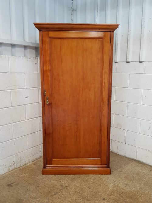 fig 1. ANTIQUE LATE VICTORIAN SATINWOOD SINGLE WARDROBE by Marsh Jones & Cribb C1890