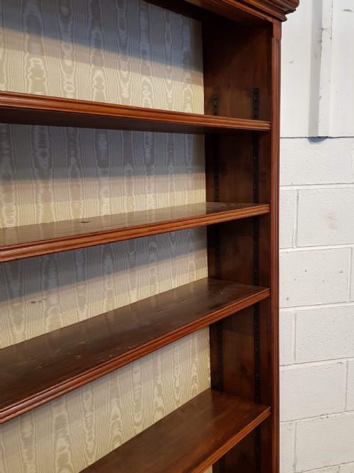 fig 1. ANTIQUE LATE VICTORIAN WALNUT LARGE OPEN BOOKCASE C1890