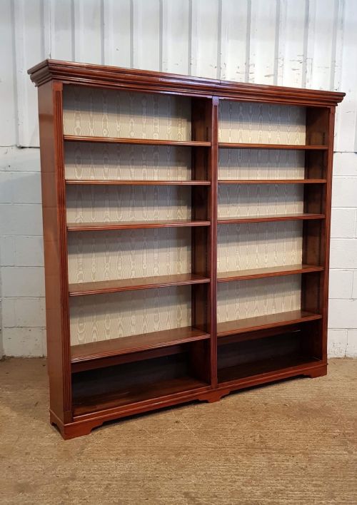 fig 2. ANTIQUE LATE VICTORIAN WALNUT LARGE OPEN BOOKCASE C1890