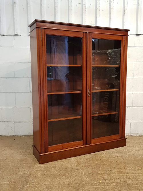 fig 1. ANTIQUE VICTORIAN MAHOGANY GLAZED BOOKCASE C1880