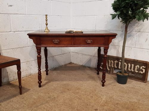 Antique Victorian Aesthetic Burr Oak Writing Table C1880