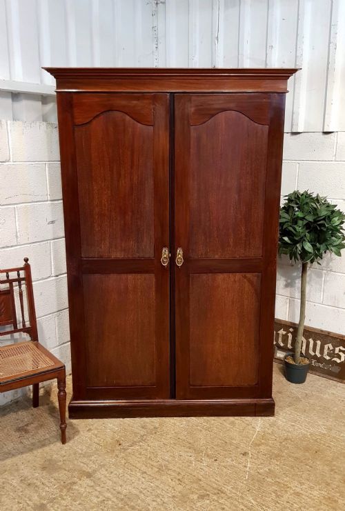 Antique Edwardian Mahogany Gents Double Wardrobe Compactum C1900